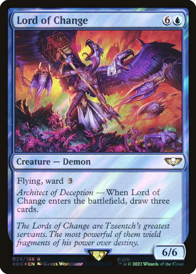 2022 Warhammer 40,000 Commander Lord of Change rare #24★ rare card image
