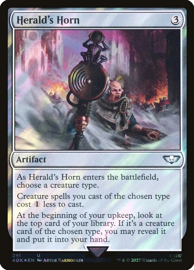 2022 Warhammer 40,000 Commander Herald's Horn #241★ uncommon card image