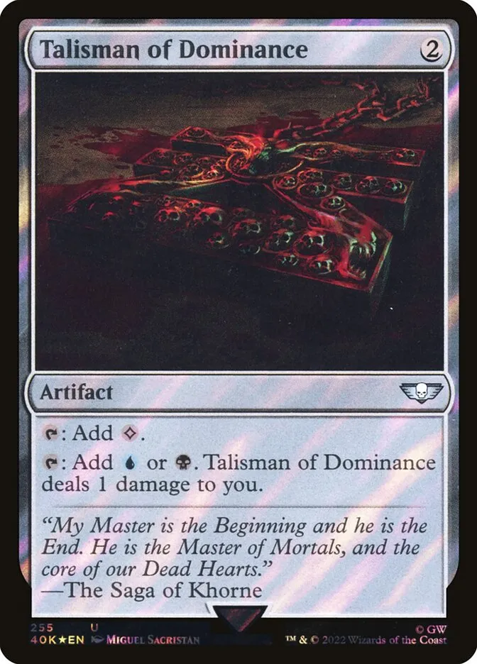 2022 Warhammer 40,000 Commander Talisman of Dominance #255 uncommon card image