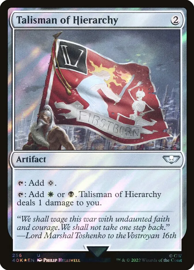2022 Warhammer 40,000 Commander Talisman of Hierarchy #256★ uncommon card image