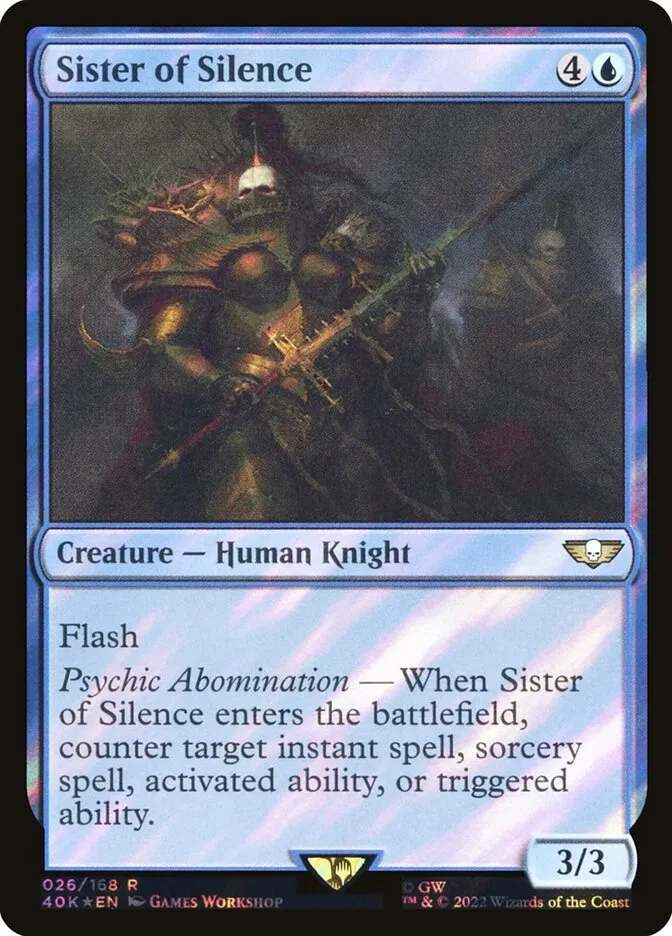 2022 Warhammer 40,000 Commander Sister of Silence rare #26★ rare card image