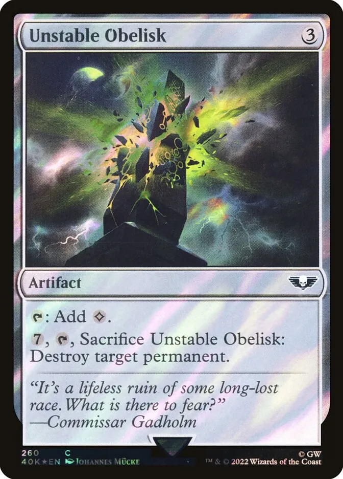 2022 Warhammer 40,000 Commander Unstable Obelisk #260★ common card image