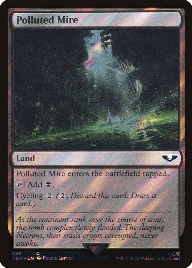 2022 Warhammer 40,000 Commander Polluted Mire #288★ common card image