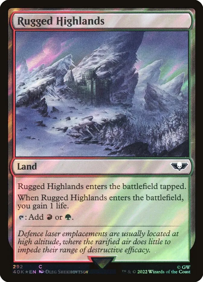 2022 Warhammer 40,000 Commander Rugged Highlands #292★ common card image