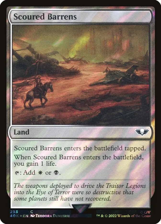 2022 Warhammer 40,000 Commander Scoured Barrens #293★ common card image