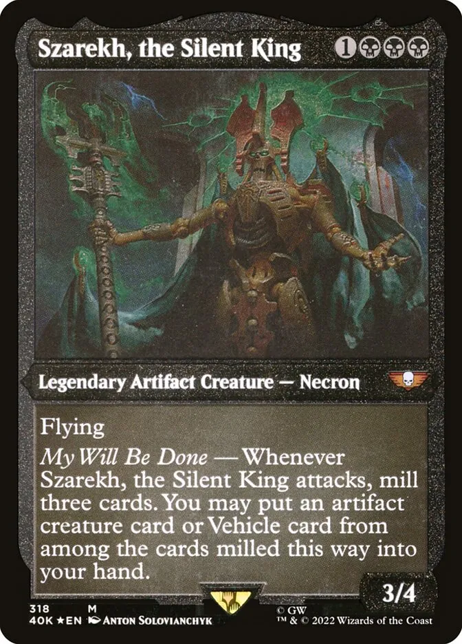 2022 Warhammer 40,000 Commander Szarekh, the Silent King #318 mythic card image