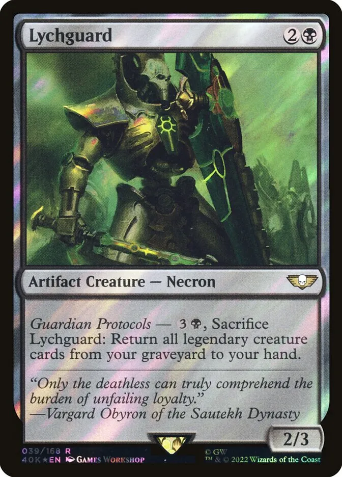 2022 Warhammer 40,000 Commander Lychguard rare #39★ rare card image