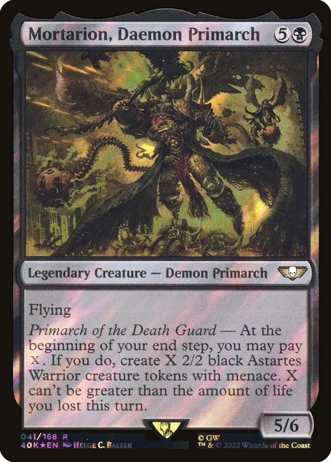 2022 Warhammer 40,000 Commander Mortarion, Daemon Primarch rare #41★ rare card image