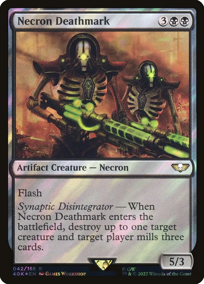 2022 Warhammer 40,000 Commander Necron Deathmark rare #42★ rare card image