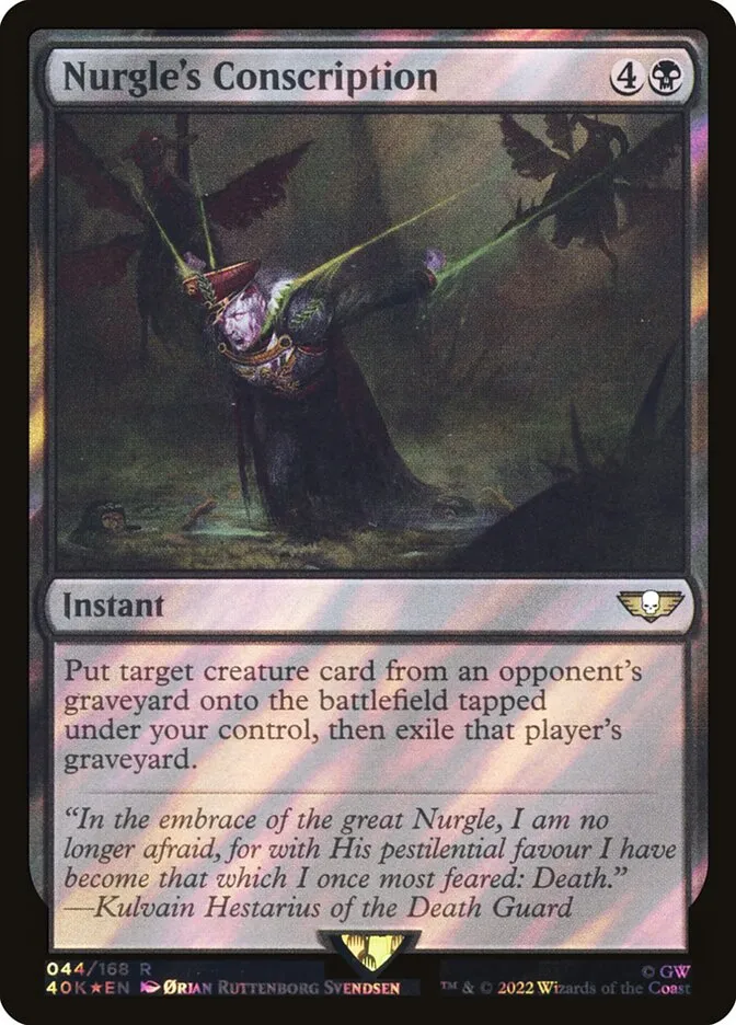 2022 Warhammer 40,000 Commander Nurgle's Conscription rare #44★ rare card image