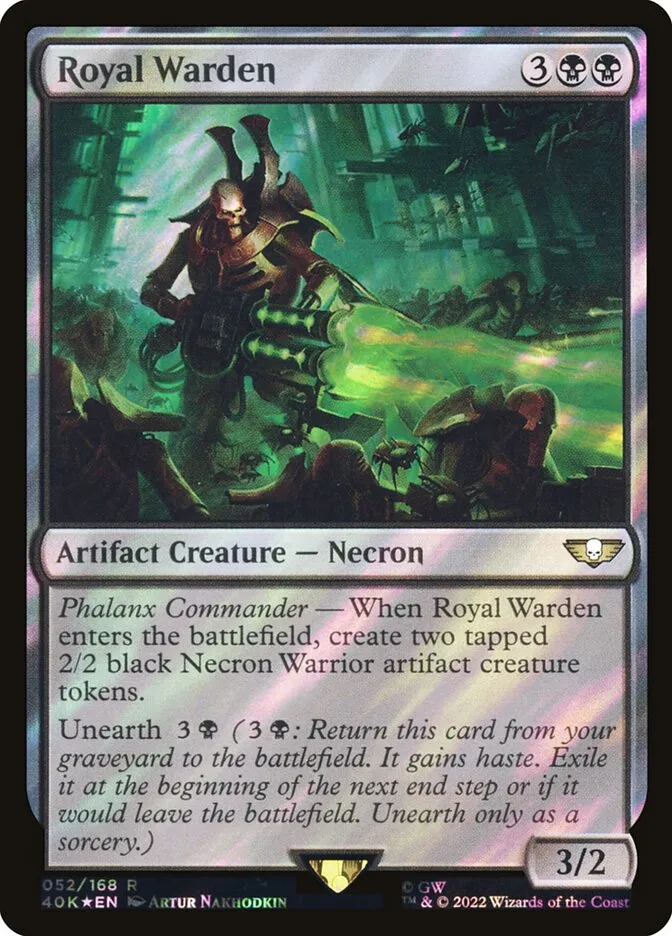 2022 Warhammer 40,000 Commander Royal Warden rare #52★ rare card image