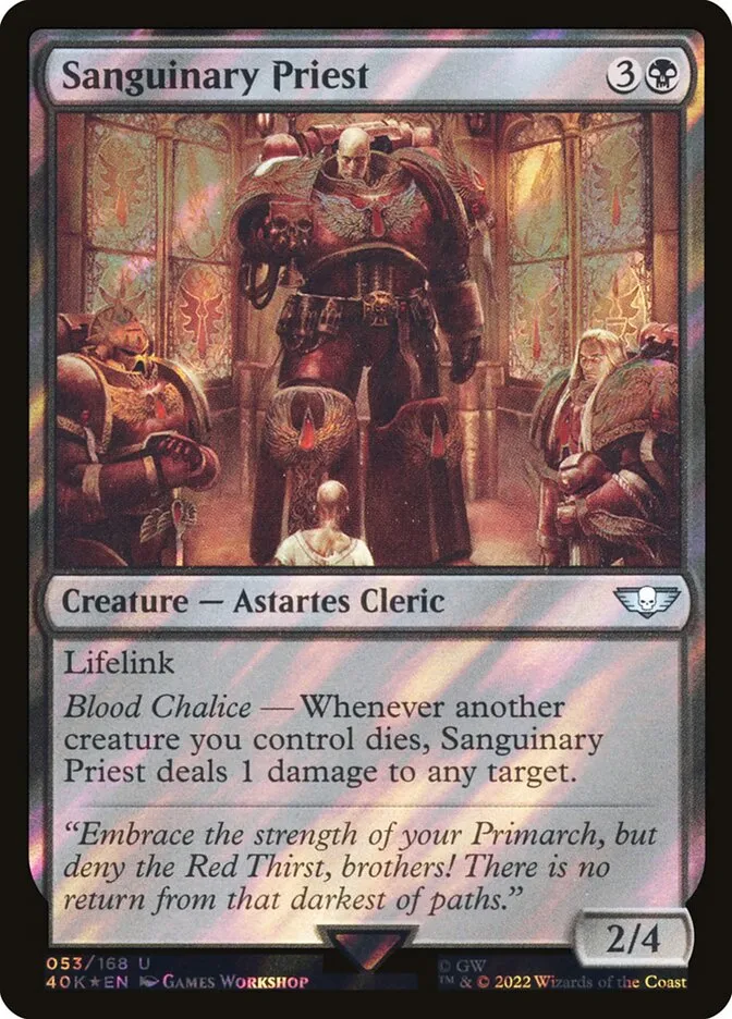 2022 Warhammer 40,000 Commander Sanguinary Priest #53★ uncommon card image