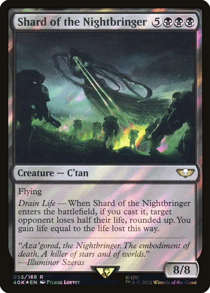 2022 Warhammer 40,000 Commander Shard of the Nightbringer #55★ rare card image