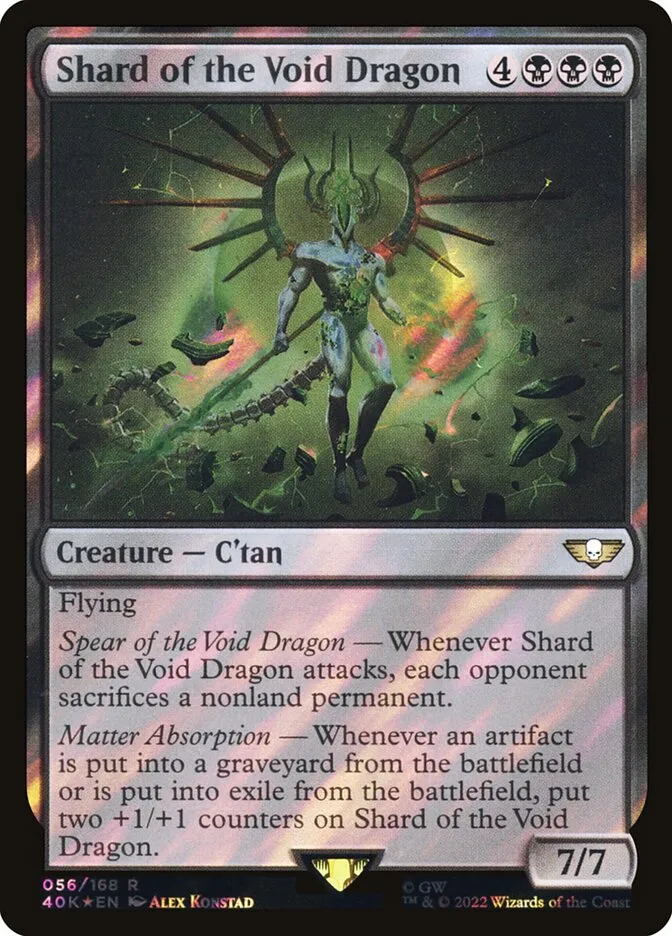 2022 Warhammer 40,000 Commander Shard of the Void Dragon #56★ rare card image
