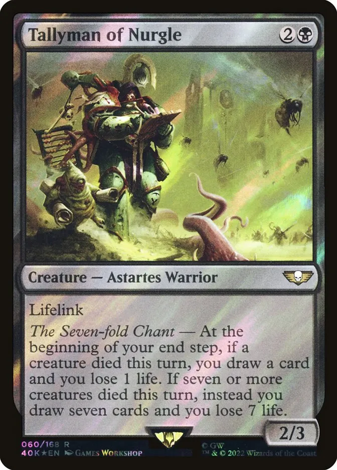 2022 Warhammer 40,000 Commander Tallyman of Nurgle #60★ rare card image