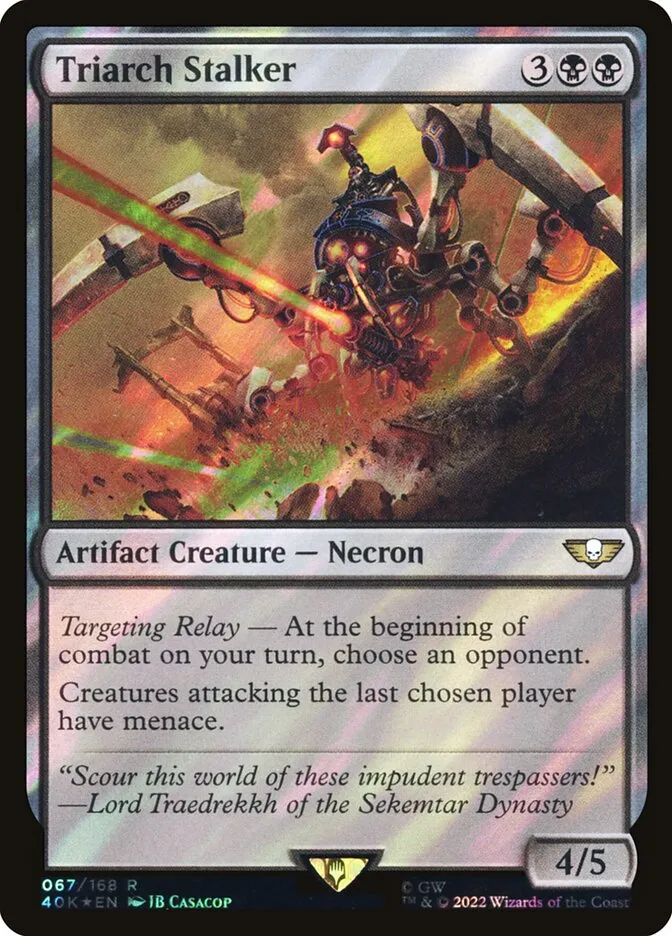 2022 Warhammer 40,000 Commander Triarch Stalker #67★ rare card image