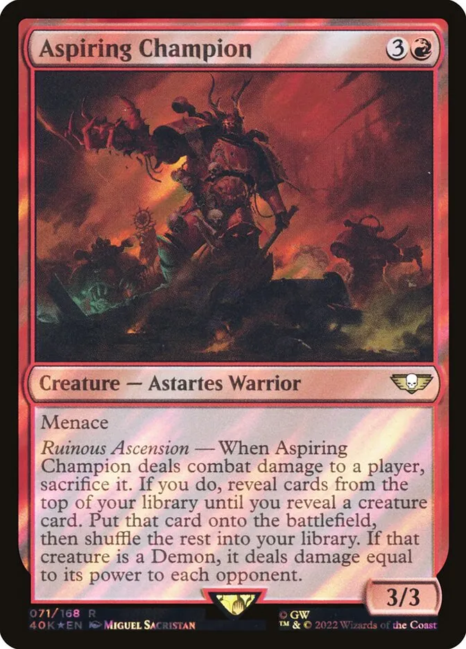 2022 Warhammer 40,000 Commander Aspiring Champion #71★ rare card image