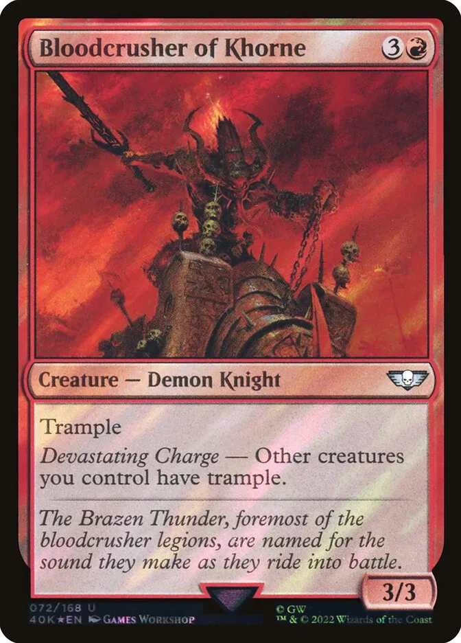 2022 Warhammer 40,000 Commander Bloodcrusher of Khorne #72★ uncommon card image