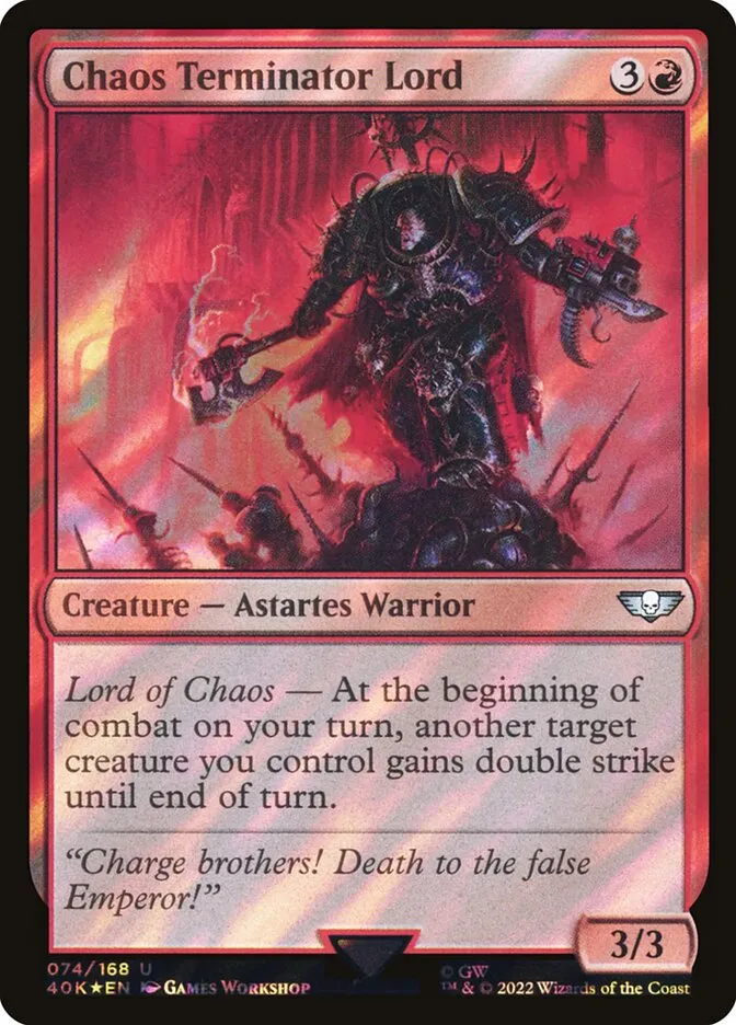 2022 Warhammer 40,000 Commander Chaos Terminator Lord #74★ uncommon card image
