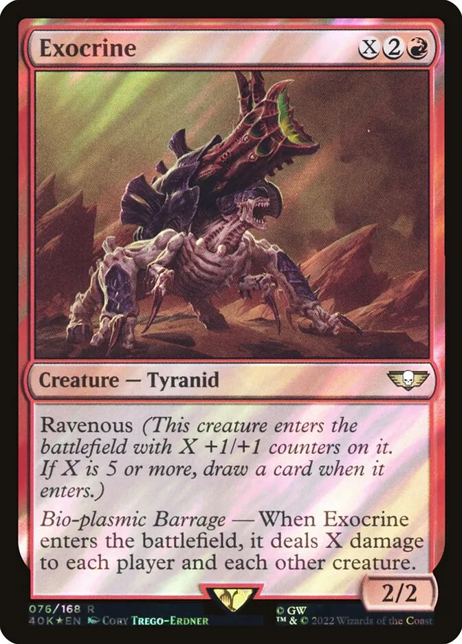 2022 Warhammer 40,000 Commander Exocrine #76★ rare card image