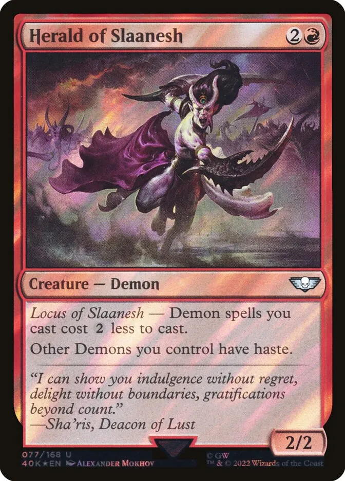 2022 Warhammer 40,000 Commander Herald of Slaanesh #77★ uncommon card image