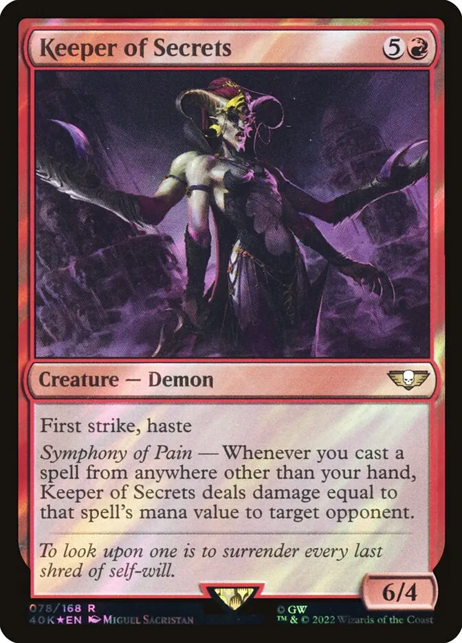 2022 Warhammer 40,000 Commander Keeper of Secrets #78★ rare card image
