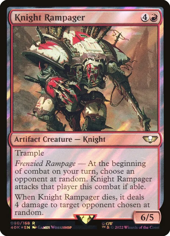 2022 Warhammer 40,000 Commander Knight Rampager #80★ rare card image