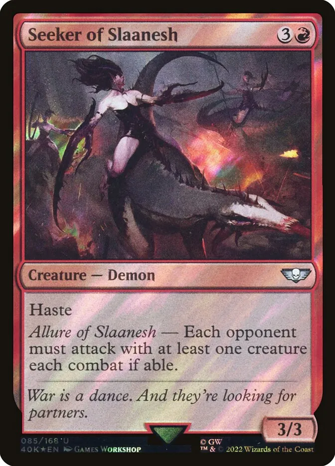 2022 Warhammer 40,000 Commander Seeker of Slaanesh #85★ uncommon card image