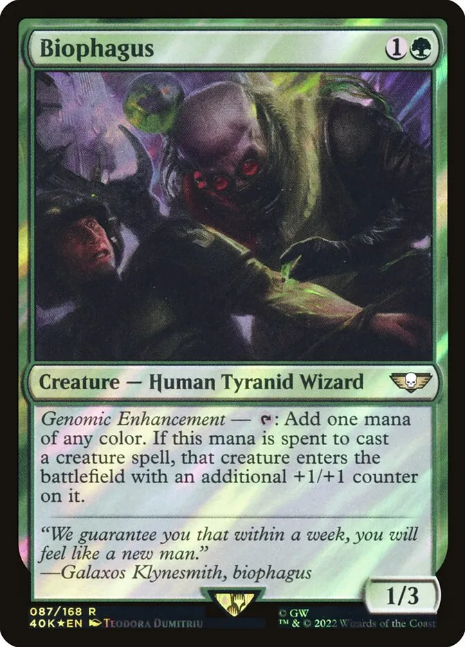 2022 Warhammer 40,000 Commander Biophagus #87★ rare card image