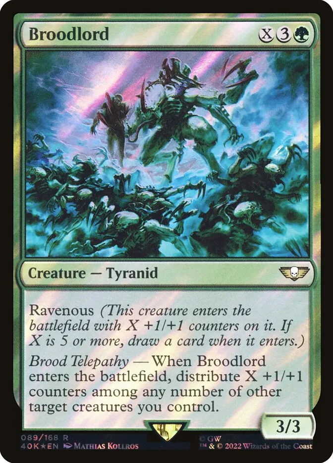 2022 Warhammer 40,000 Commander Broodlord #89★ rare card image