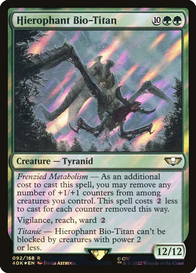 2022 Warhammer 40,000 Commander Hierophant Bio-Titan #92★ rare card image