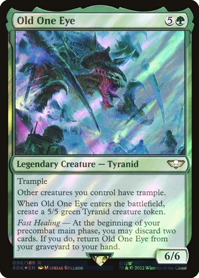 2022 Warhammer 40,000 Commander Old One Eye #96★ rare card image