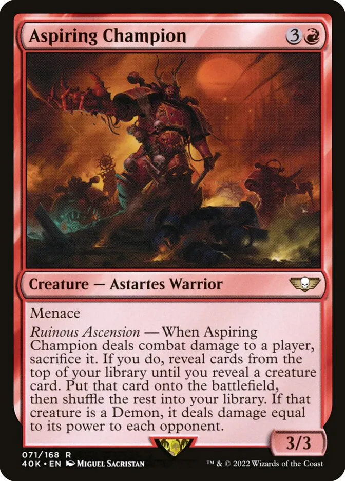 2022 Warhammer 40,000 Commander Aspiring Champion #71 rare card image