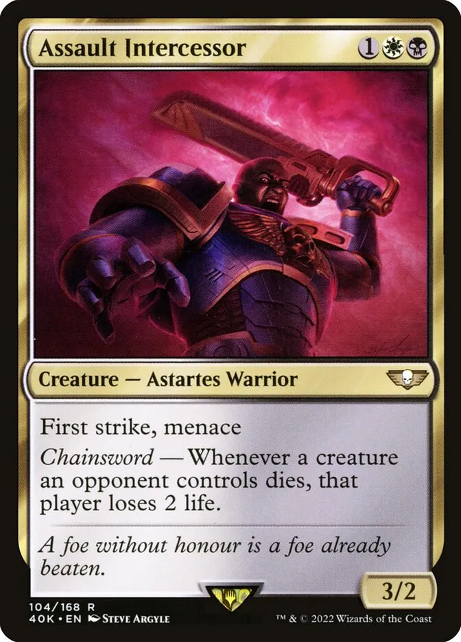 2022 Warhammer 40,000 Commander Assault Intercessor #104 rare card image