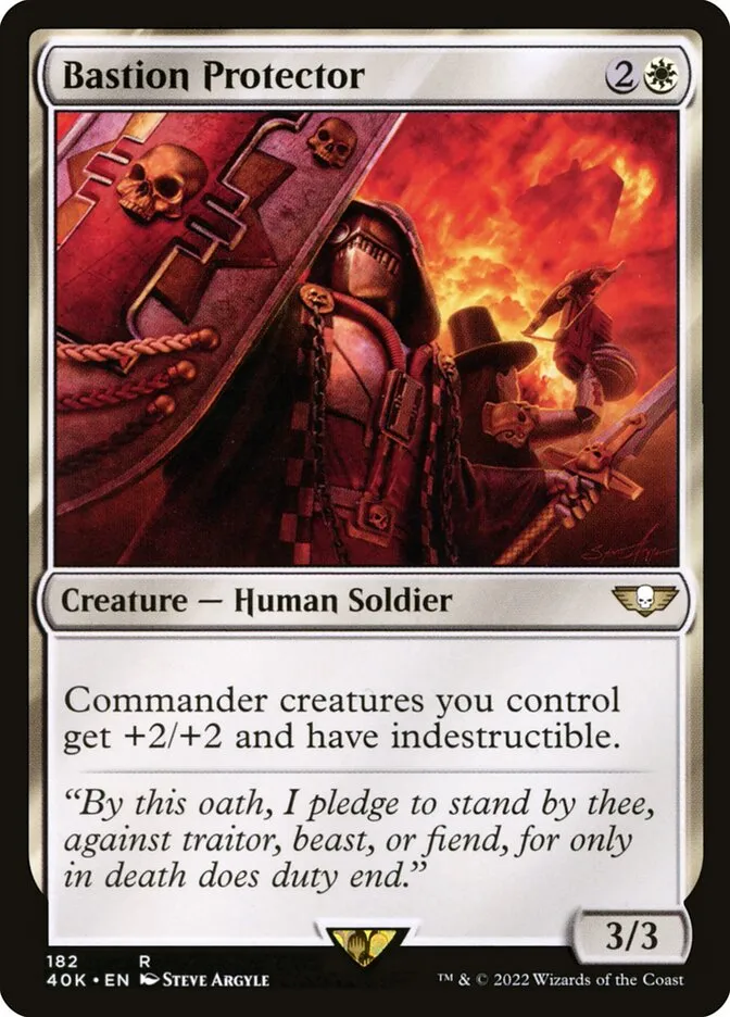 2022 Warhammer 40,000 Commander Bastion Protector rare #182 rare card image