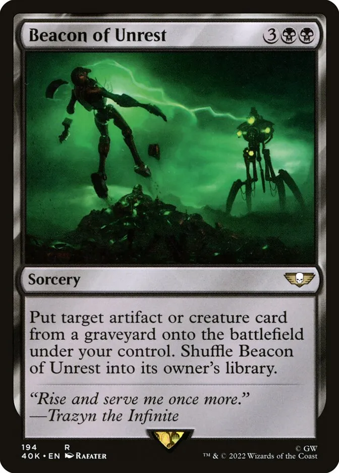 2022 Warhammer 40,000 Commander Beacon of Unrest #194 rare card image