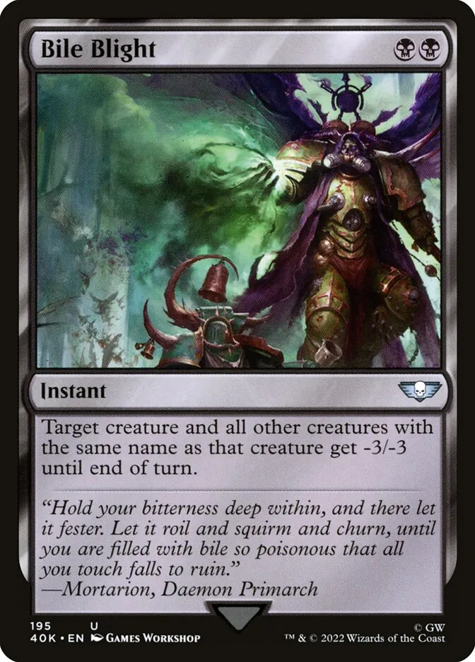 2022 Warhammer 40,000 Commander Bile Blight uncommon #195 uncommon card image