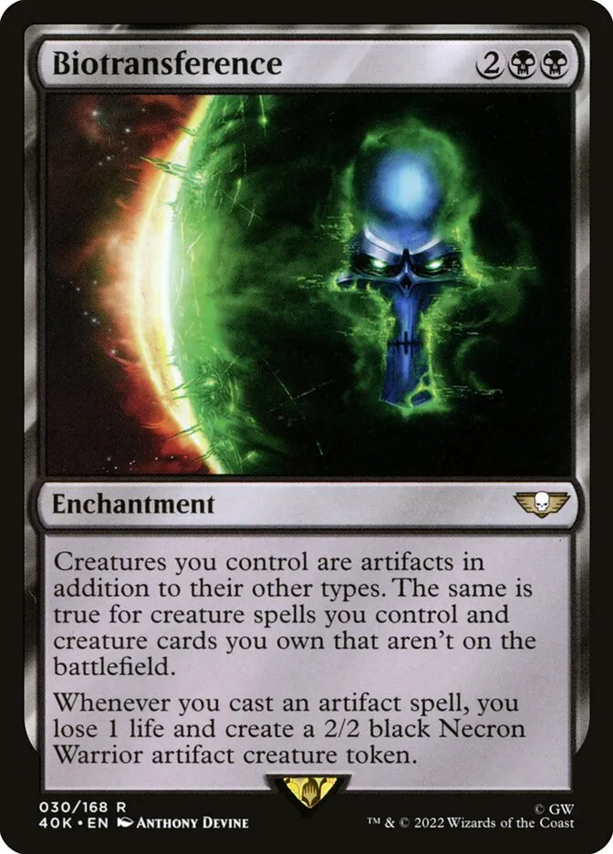2022 Warhammer 40,000 Commander Biotransference rare #30 rare card image
