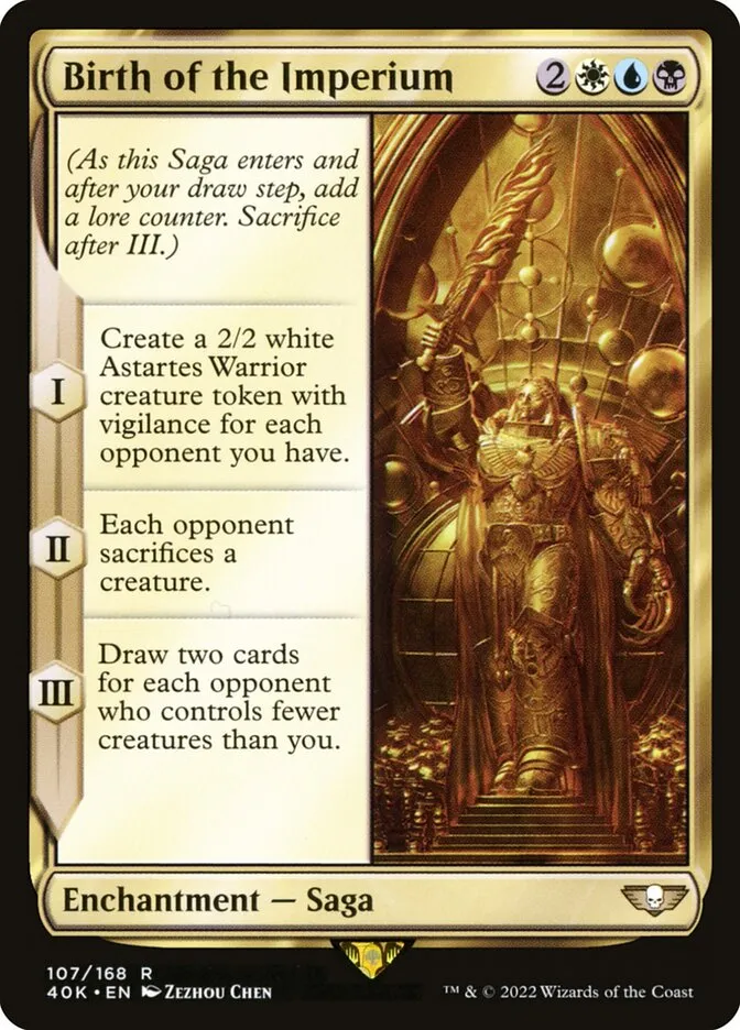 2022 Warhammer 40,000 Commander Birth of the Imperium #107 rare card image