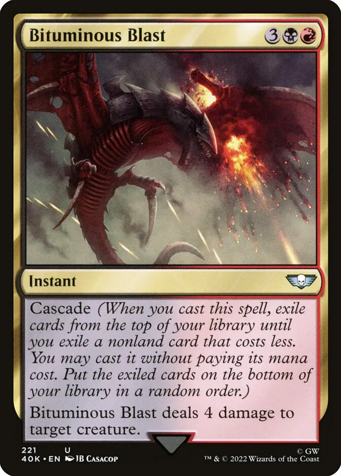2022 Warhammer 40,000 Commander Bituminous Blast uncommon #221 uncommon card image
