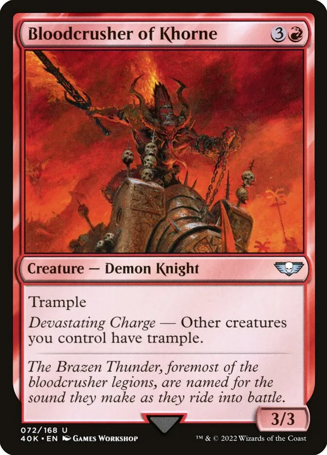 2022 Warhammer 40,000 Commander Bloodcrusher of Khorne #72 uncommon card image