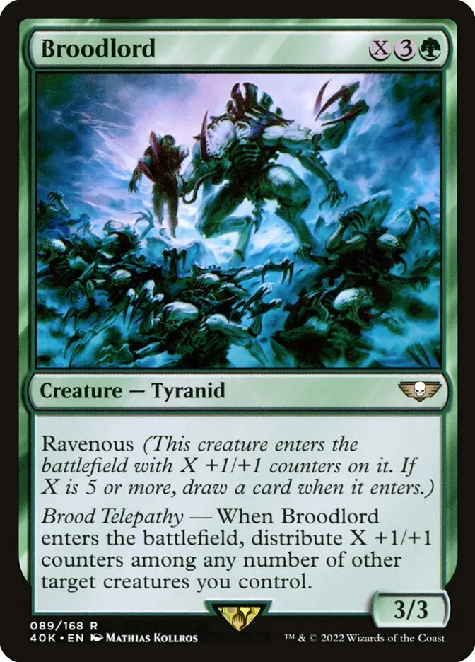 2022 Warhammer 40,000 Commander Broodlord #89 rare card image
