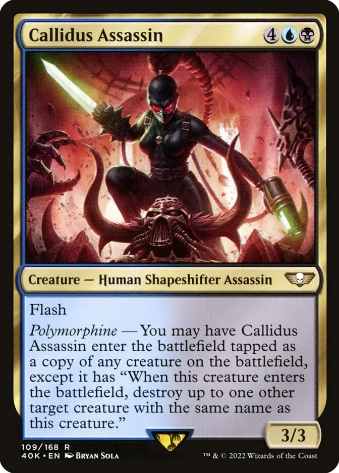 2022 Warhammer 40,000 Commander Callidus Assassin #109 rare card image