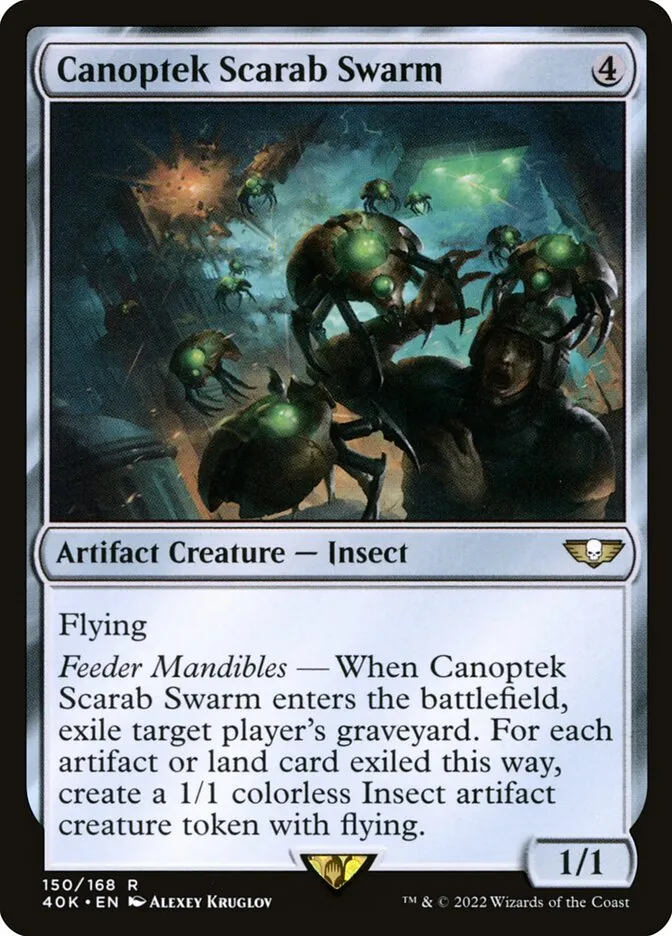 2022 Warhammer 40,000 Commander Canoptek Scarab Swarm #150 rare card image