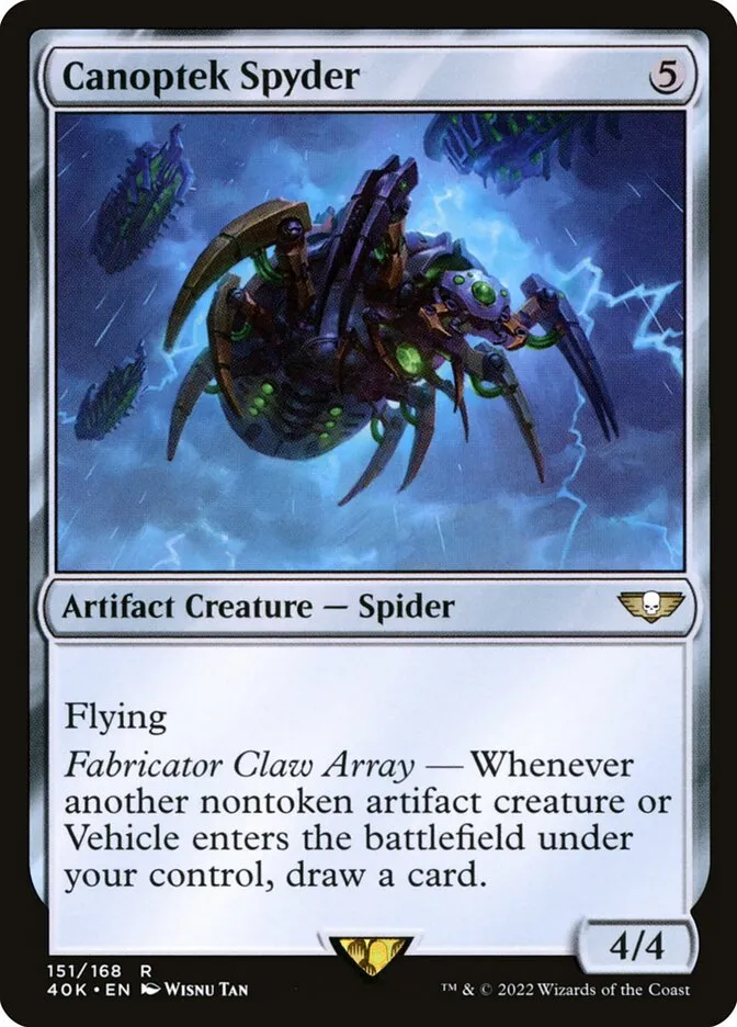2022 Warhammer 40,000 Commander Canoptek Spyder #151 rare card image