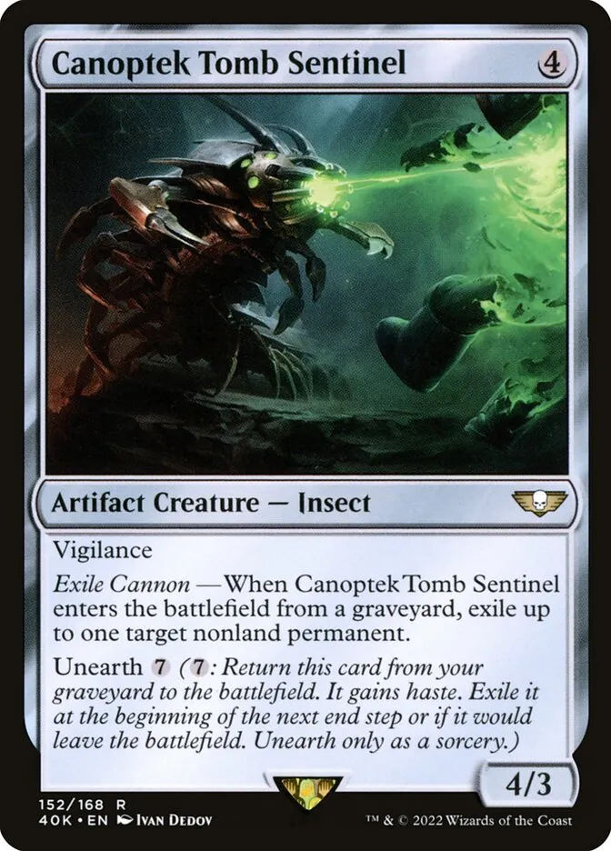 2022 Warhammer 40,000 Commander Canoptek Tomb Sentinel #152 rare card image
