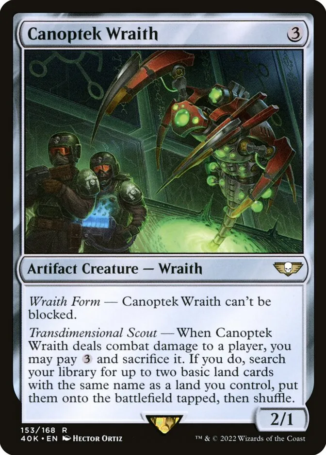 2022 Warhammer 40,000 Commander Canoptek Wraith #153 rare card image
