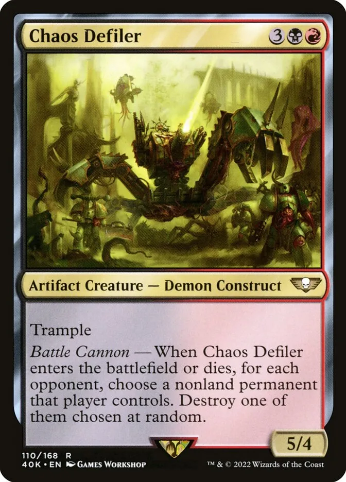 2022 Warhammer 40,000 Commander Chaos Defiler #110 rare card image