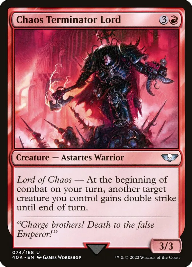 2022 Warhammer 40,000 Commander Chaos Terminator Lord #74 uncommon card image