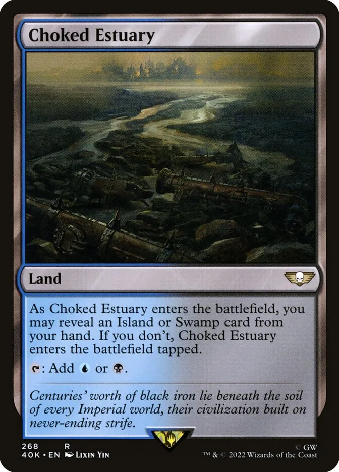 2022 Warhammer 40,000 Commander Choked Estuary #268 rare card image